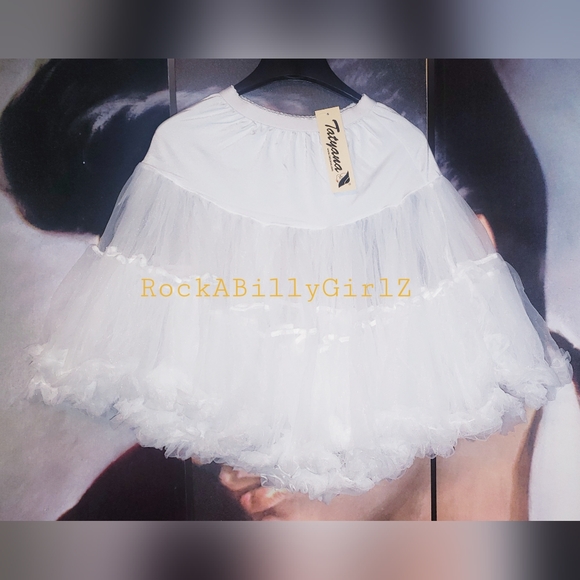 Tatyana Retro 1950's White Crinoline Soft 25" Long Rockabilly Petticoat Skirt - Picture 4 of 6